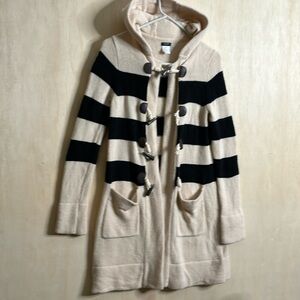 J.Crew Hooded long Cardigan Sweater. Toggle clasp front Wool & Cashmere. small